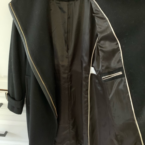 Calvin Klein black wool belted winter coat - Picture 5 of 9